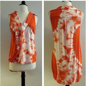 YFB Tie Dyed Drapey Crossover Top NWOT